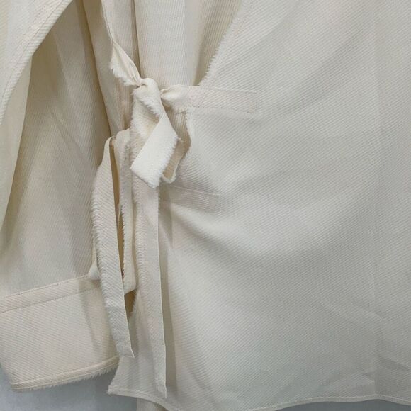 Helmut Lang Cream Long Sleeve Back Overlap Tunic Button Down Shirt Size Large - Picture 7 of 8